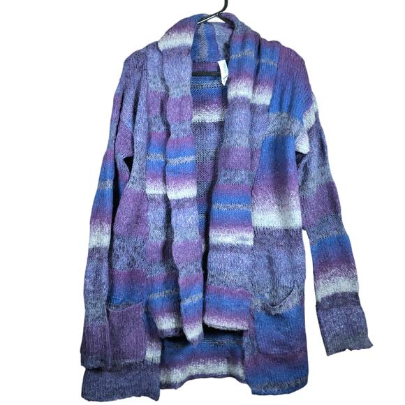 Aeropostale Womens Sweater Multicolored Open Front Cardigan Wool Blend Medium - Picture 1 of 12